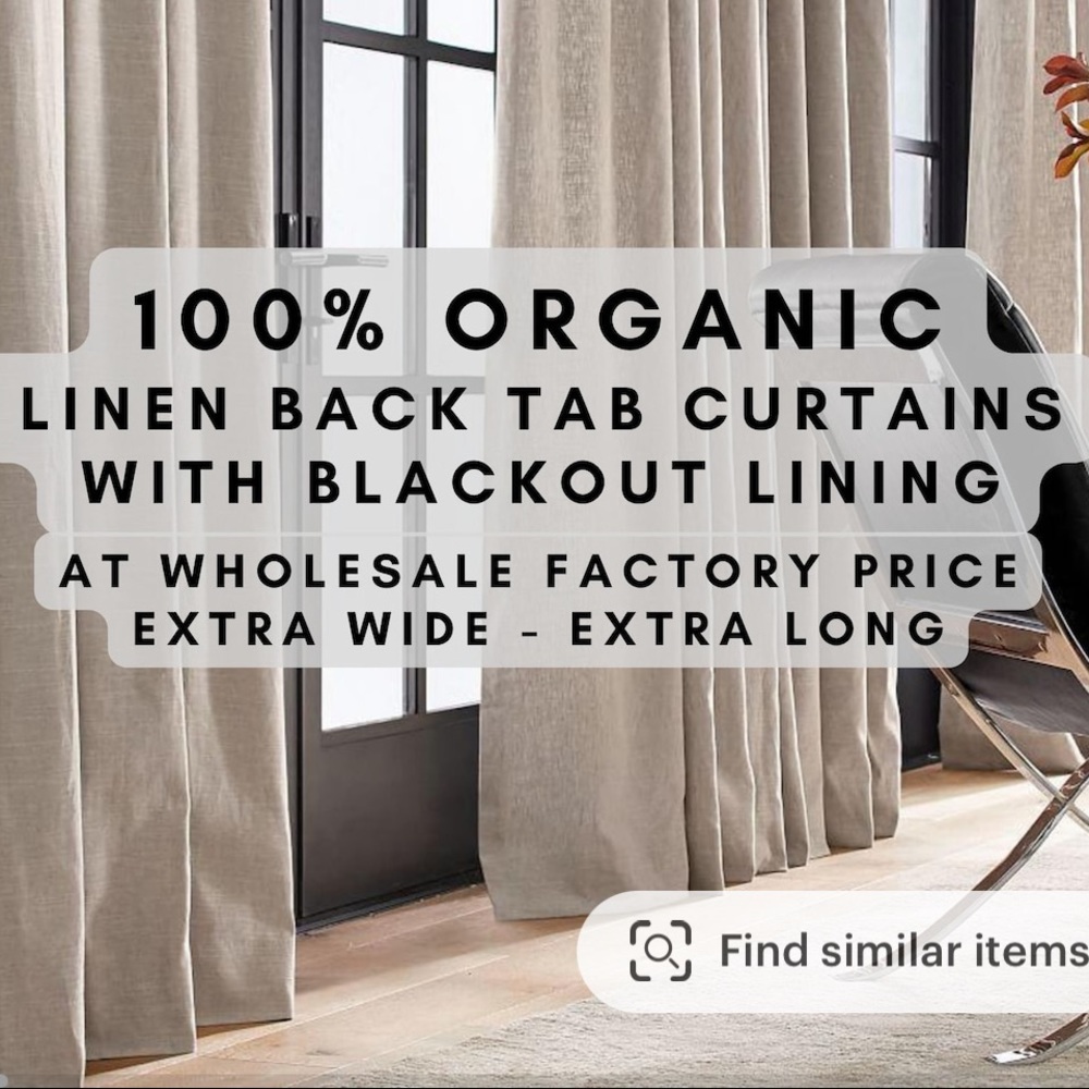 ORGANIC LINEN BLACKOUT CURTAINS. Off white. thick material with blackout.